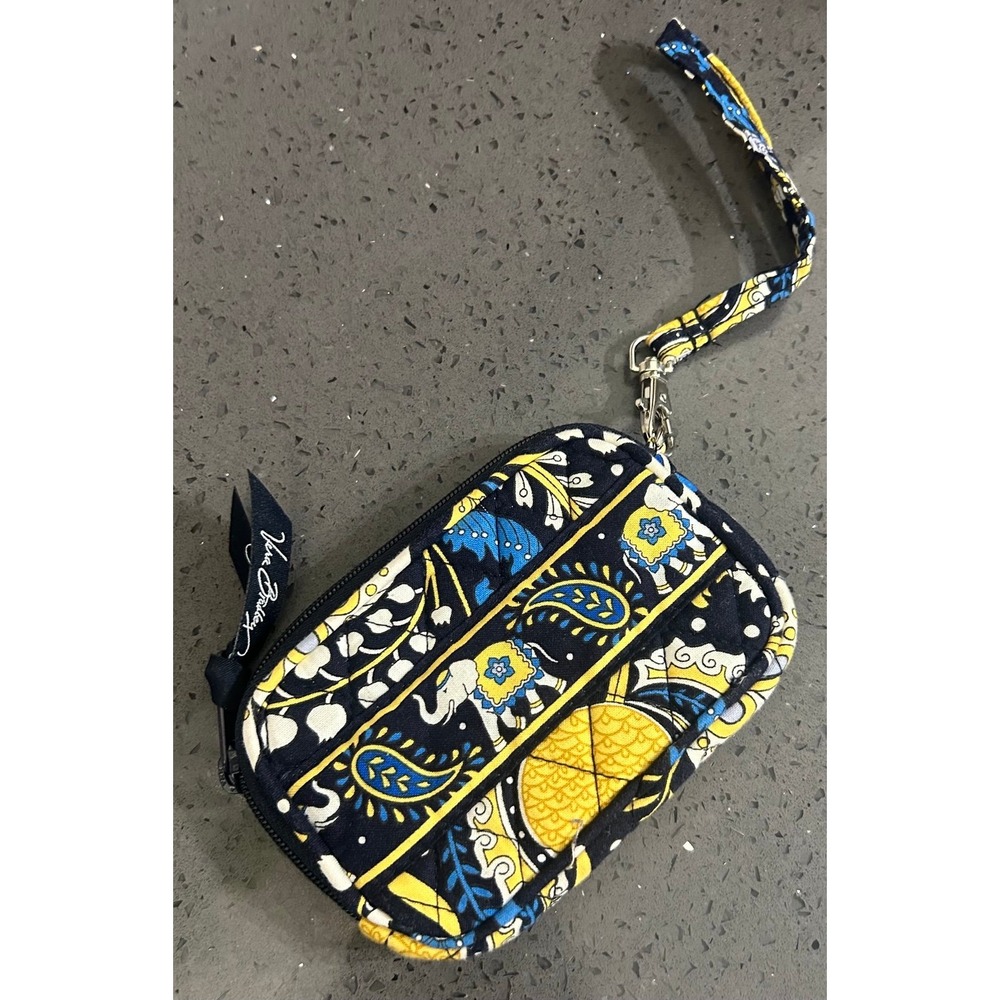 Vera Bradley TECH CASE Wristlet wallet ELLIE BLUE Elephant Paisley 5.25"